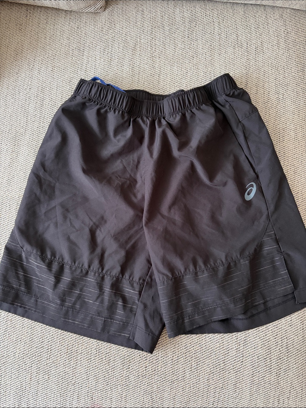 ASICS Black Men's Athletic Running Shorts with Reflective Logo